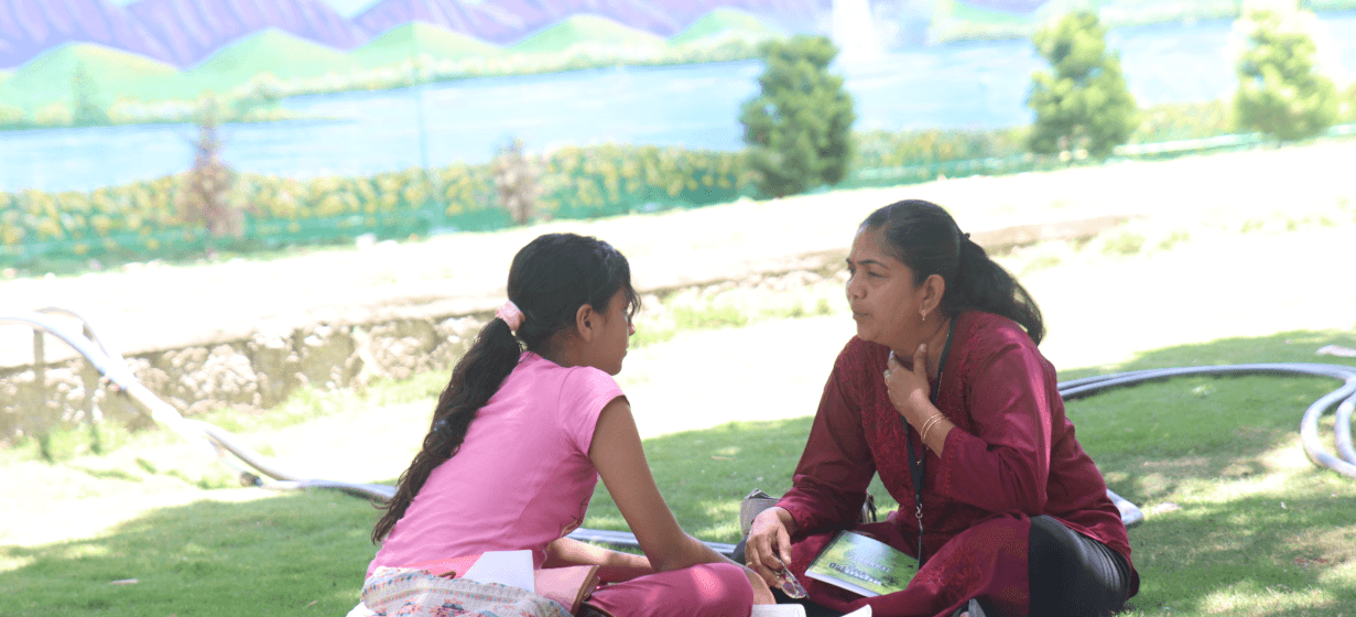 Mother and daughter sharing a moment